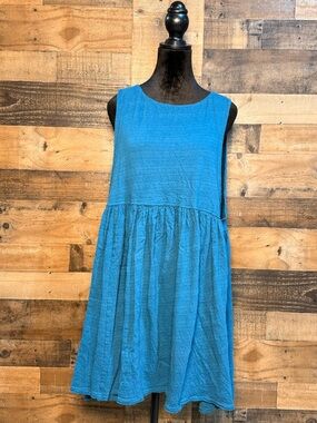 Free People Beach Women's Teal Blue Summer Dress Sleeveless Large L TEP 161